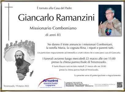 Giancarlo Ramanzini - Missionario Comboniano